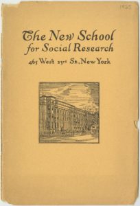 Example from the New School Archives’ digital collections: Informational pamphlet from 1925