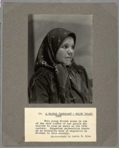 "A Slovak Immigrant, Ellis Island, 1905" by Lewis W. Hine. Example from The Miriam and Ira D. Wallach Division of Art, Prints and Photographs: Photography Collection in The New York Public Library Digital Collections